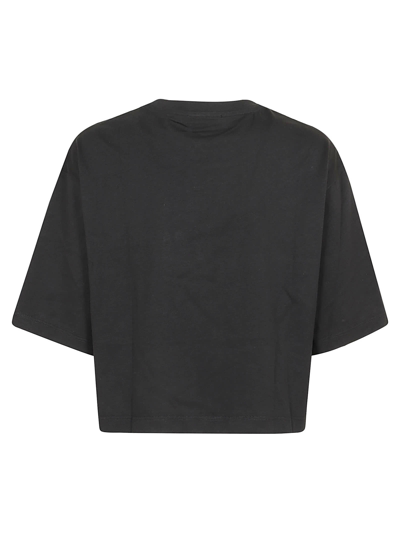 Shop Balmain Laminated Cropped T-shirt In Ead Noir Or
