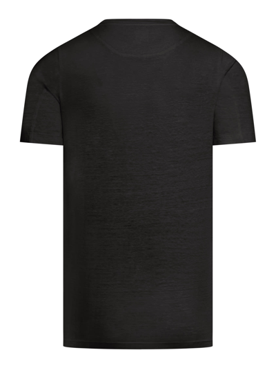 Shop 120% Lino Short Sleeve Men Tshirt In R Black