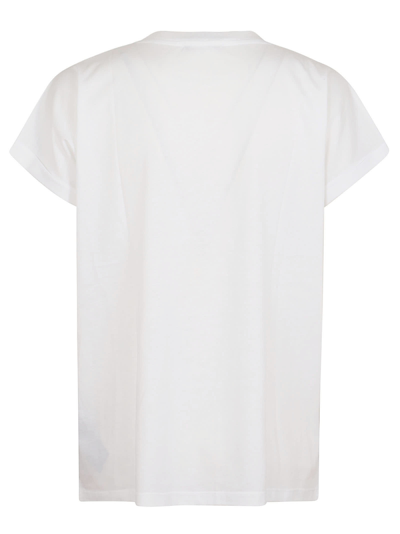 Shop Balmain Flock Detail T-shirt In Gab Blanc Noir