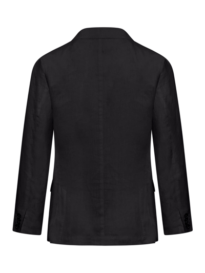 Shop 120% Lino Men Jacket In Black