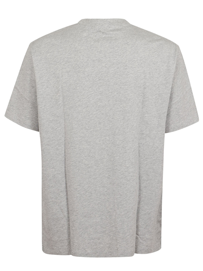Shop Balmain Stitch Collar T-shirt - Straight Fit In Ydu Gris Chine Blanc