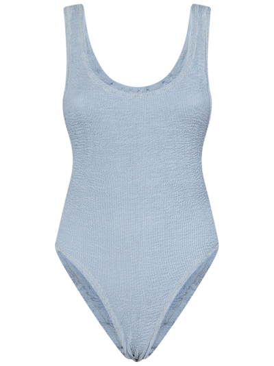 Shop Reina Olga Ruby Scrunch Swimsuit In Light Blue