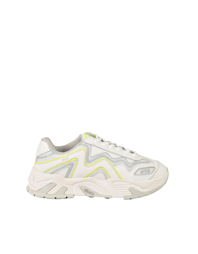 Msgm Mens White Sneakers In White