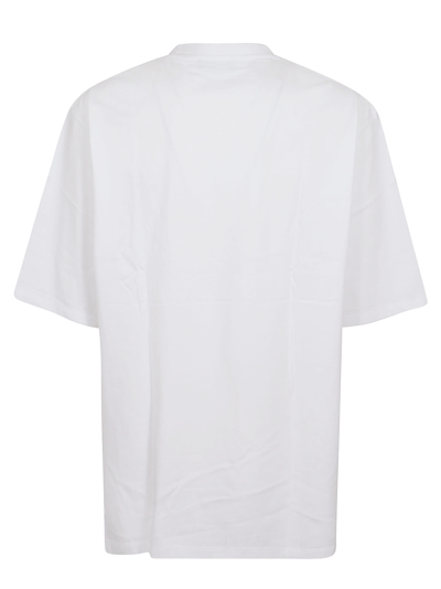 Shop Balmain Main Lab - Label T-shirt In Gab Blanc Noir