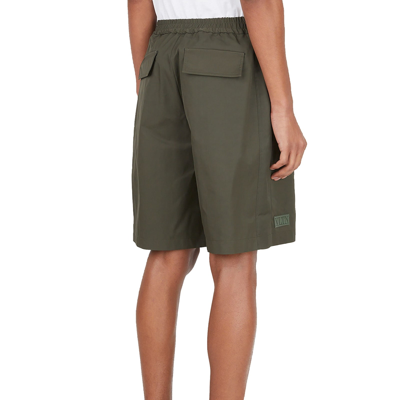 Shop Valentino Vltn Tag Shorts In Green