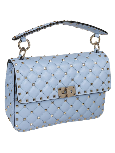 Shop Valentino Medium Shoulder Bag In Zqw Popeline Blue