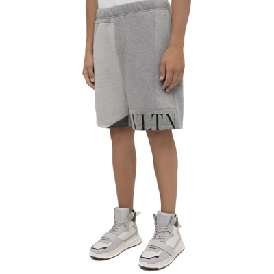 Shop Valentino Track Shorts In Gray