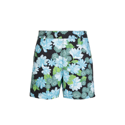 Shop Tom Ford Flower Print Shorts In Blue