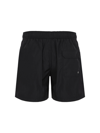 Shop Palm Angels Classic Logo Swimshorts In Black White