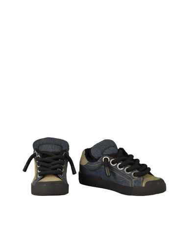Shop Dolce & Gabbana Mens Blue / Beige Sneakers In Dark Blue