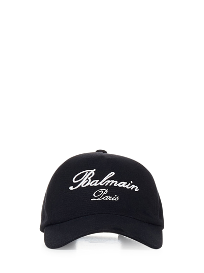 Shop Balmain Signature Hat In Black