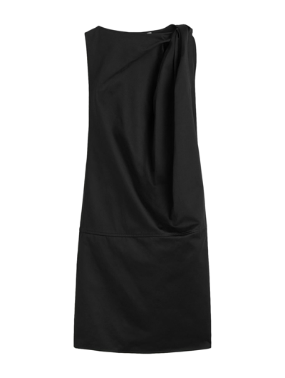 Shop Totême Shoulder-twist Satin Dress In Black