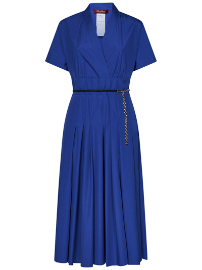Shop Max Mara Alatri Midi Dress In Blue