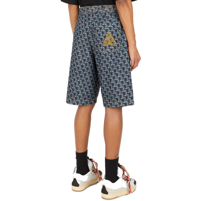 Shop Lanvin Column Monogram Shorts In Blue