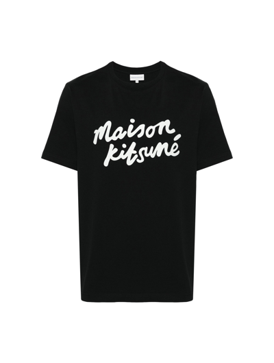 Shop Maison Kitsuné Maison Kitsune Handwriting Comfort Tee-shirt In Black White