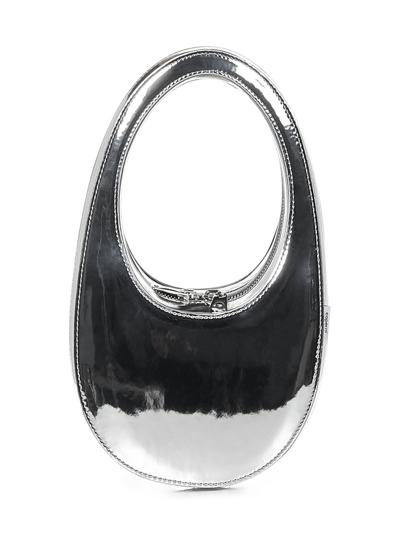 Shop Coperni Mini Swipe Handbag In Silver