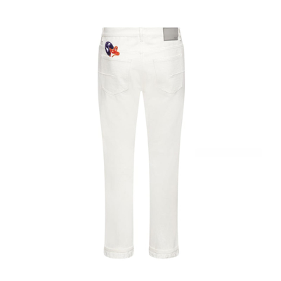 Shop Dior Kennyscharf Patches Jeans In White