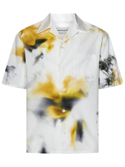 Shop Alexander Mcqueen Obscured Flower Shirt In White