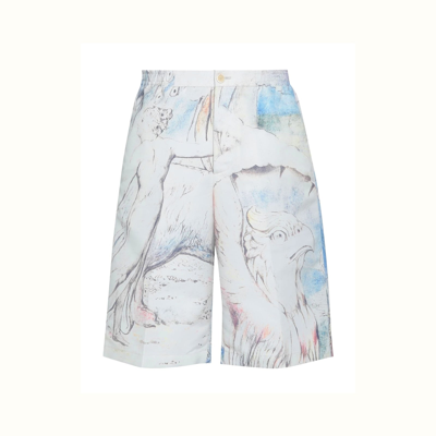 Shop Alexander Mcqueen William Blake Dante Shorts In Beige