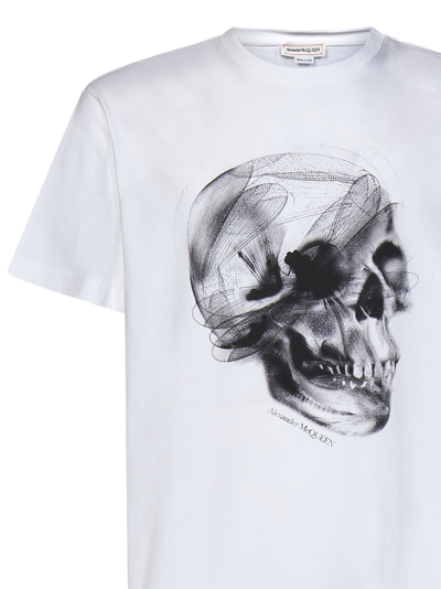 Shop Alexander Mcqueen Dragonfly Skull T-shirt In White