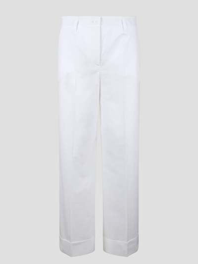 Shop P.a.r.o.s.h Canyox Popeline Cotton Pant In White