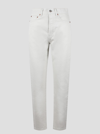 Shop Saint Laurent High-waisted Slim-fit Jeans In White