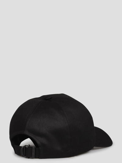 Saint Laurent Cotton And Linen Baseball Cap Men In Black