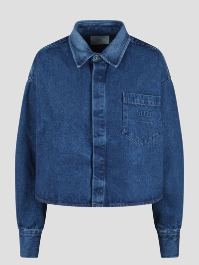 Shop Ami Alexandre Mattiussi Camicia In Blue