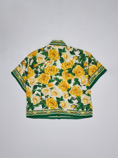Shop Dolce & Gabbana Shirt Shirt In Bianco-giallo