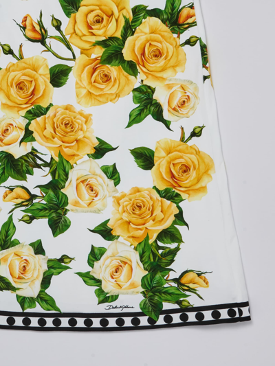 Shop Dolce & Gabbana Sleeveless Dress Dress In Bianco-giallo