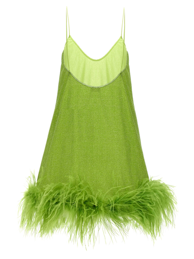 Shop Oseree Lumiere Plumage Dress In Green