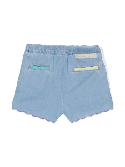 Shop Stella Mccartney Blue Cotton Shorts