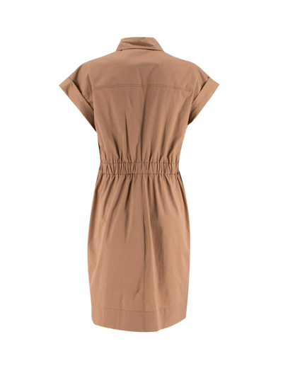 Shop Peserico Dress In Terracotta