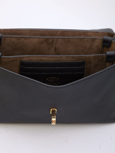 Shop Tod's Flap T Timeless Mini Bag In Black