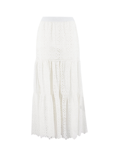 Shop Ermanno Firenze Skirt In Off White/off White