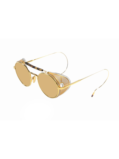Shop Thom Browne Ues001l/g0003 Sunglasses In Yellow Gold