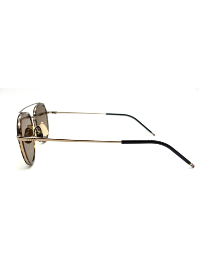 Shop Thom Browne Ues801a/g0003 Sunglasses In Med Brown