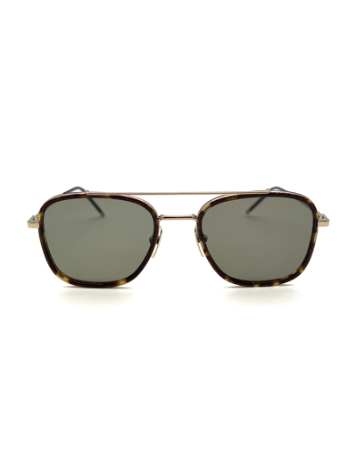 Shop Thom Browne Ues800a/g0003 Sunglasses In Med Brown