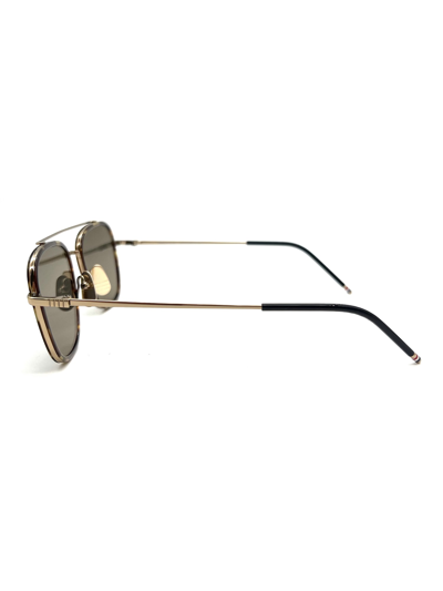 Shop Thom Browne Ues800a/g0003 Sunglasses In Med Brown