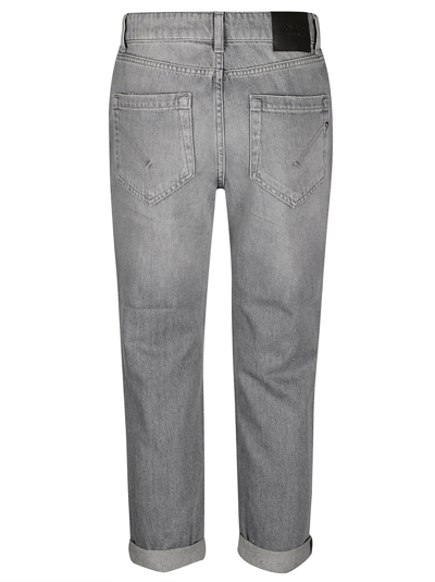 Shop Dondup Buttoned Cropped Jeans In Grey