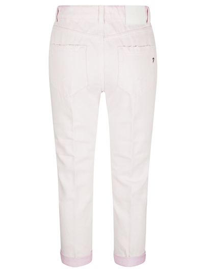 Shop Dondup Buttoned Cropped Jeans In Pink