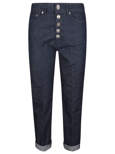 Shop Dondup Buttoned Cropped Jeans In Blue