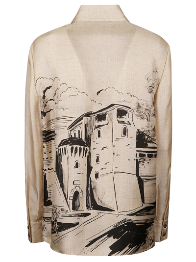 Shop Alberta Ferretti Printed Long-sleeved Shirt In Beige/black