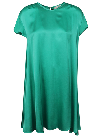 Shop Forte Forte Capped Sleeve Dress In Green Emerald