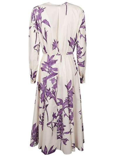 Shop Forte Forte Printed Long Dress In Violet
