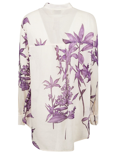 Shop Forte Forte Floral Shirt In Violet
