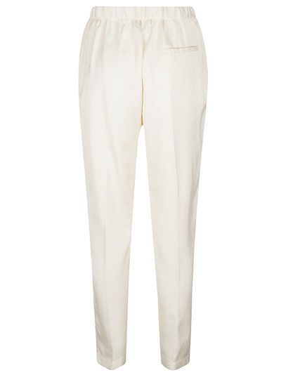 Shop Forte Forte Ribbed Waist Trousers In Panna