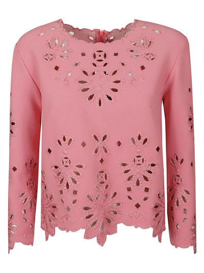 Shop Ermanno Scervino Floral Detail Blouse In Pink