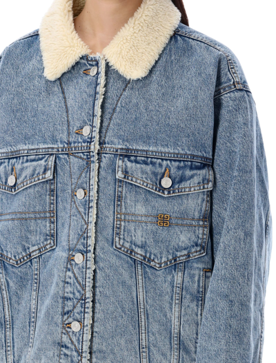 Shop Givenchy Denim Jacket Look 11 In Light Blue