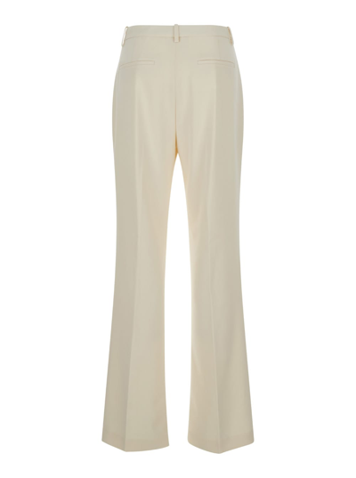 Shop Theory Ivory White Sartorial Pants With Stretch Pleat In Technical Fabric Woman